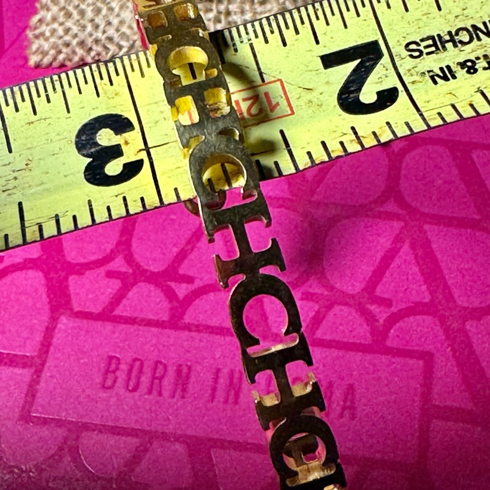 Chic Pink and Gold Bangle Bracelet - Picture 7 of 7